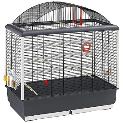 Imagen de Ferplast Jaula Pajaro PALLADIO 5, Schwarz Mit Beiger Unterschale, 71,5 x 38 78 cm