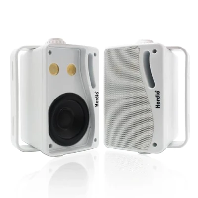 Imagen de Herdio Altavoces pasivos para Exteriores de 3,5 Pulgadas, 200 W, 3 vías, Impermeables, Interior, Exterior, Barco, jardín, Patio (1 par, Blanco)