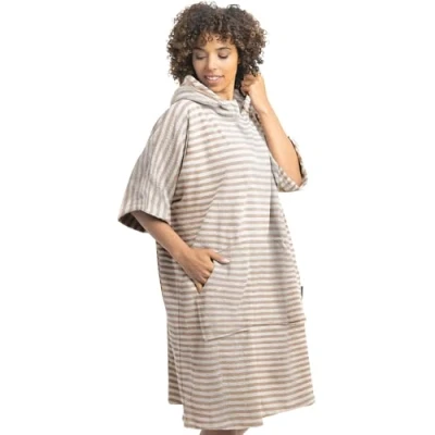 Imagen de HOMELEVEL Poncho con capucha Ponchos de algodón unisex bolsillo Para mujer y hombre adulto surf playa natación Talla S a XL