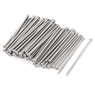 Imagen de sourcing map Tornillos de cabeza plana Phillips acero inoxidable 304 M3 x 70 mm, 60 piezas