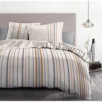 Imagen de Home Linge Passion Funda nórdica 3 Piezas 100% algodón 57 Hilos 2 Personas 220 x 240 cm Bellamy Blanc Rose Powder,
