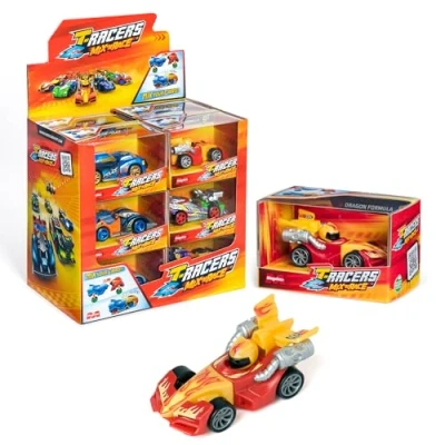 Imagen de T RACERS Mix &#039;N Race Colección de 12 Coches coleccionables. Cada Coche Desmontable en Dos Partes con Piezas Intercambiables. 1/2