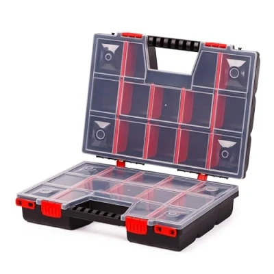 Imagen de MIVOS caja organizadora de doble cara, 390 x 290 130 mm, con 30 compartimentos ajustables, 2 lados, piezas pequeñas, accesorios, herramientas estable para
