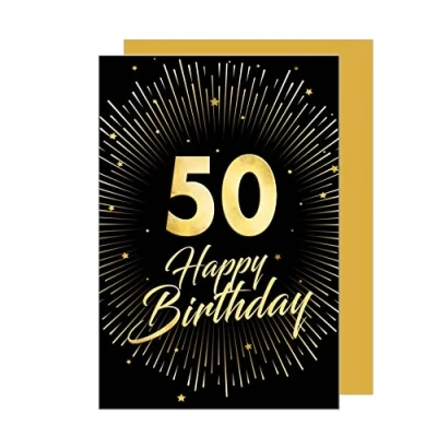 Imagen de Edition Seidel tarjeta de felicitación 50 cumpleaños con sobre para hombre y mujer (GZ345 SW023)