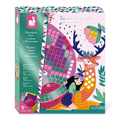 Imagen de Janod Caja de Mosaicos Espuma Hadas Les Ateliers Du Calme Kit Ocio Creativo para Niños Habilidades Motoras Finas y Aprendizaje Concentración A partir 5 Años, J07960