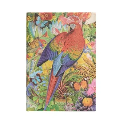 Imagen de Tropical Garden (Nature Montages) Midi 12 month Vertical Hardback Dayplanner 2025 (Elastic Band Closure): tydzień na dwóch stronach, zamykany gumkę, papier 100 gsm