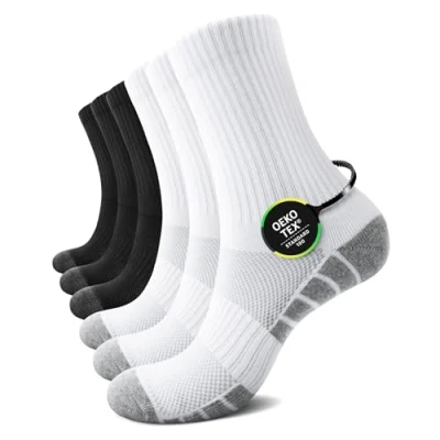 Imagen de TUUHAW Calcetines Deporte Mujer Invierno Largos Algodon Medias 35 38, Negro Blanco