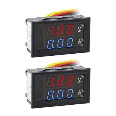 Imagen de 2 piezas 0.28&quot;LED Digital Voltímetro Amperímetro DC 0 100V 10A, Volt Amp 2in1 Tester para 12V / 24V Multímetro Amperaje Medidor Amper Panel
