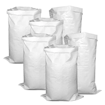 Imagen de Sacos Escombros,Saco Rafia,15 Piezas para Tierra Jardin Bolsas De Basura Escombros Tejidas Color Blanco 60x100cm