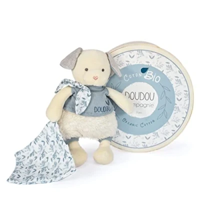 Imagen de Doudou et Compagnie Perro orgánico Azul 22 cm Botanic Bio DC3964