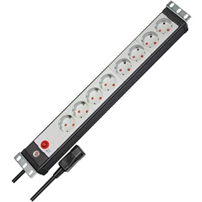 Imagen de Brennenstuhl Premium Line regleta de enchufes 19&quot; para Armario Rack con 8 Tomas Corriente y Clavija IEC (Cable 3 m, Unidad distribución, Formato Montaje)