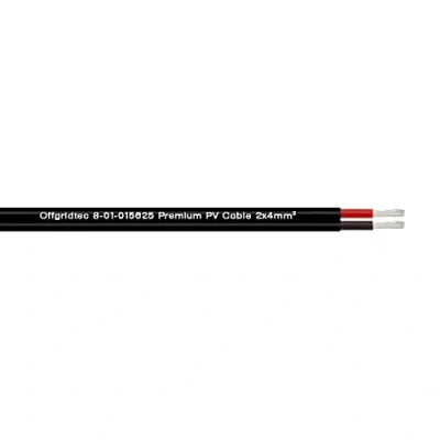 Imagen de Offgridtec cable solar de 2 x 4 mm², PV1 F, dos hilos, negro, 10 m