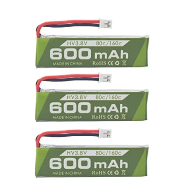 Imagen de ZYGY 3PCS 1S 3.8V 80C 600mAh Batería de Litio con Conector Enchufe JST PH 2.0 para Aviones teledirigidos RC Carreras FPV en Miniatura Cineahop Tinyhawk