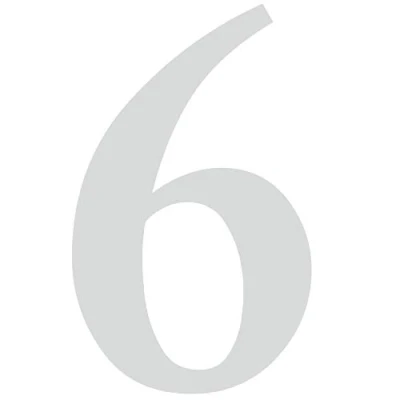Imagen de Números adhesivos Nº 6 en plata, altura de 10 cm, autoadhesivo, número casa, para pegar exteriores, buzón, puerta, resistente a la intemperie, kfz_479_6