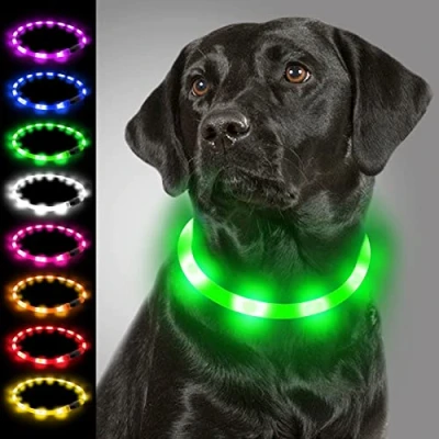 Imagen de Joytale Collar Luminoso Perro, para Mascotas LED Ajustables con Luz, Collares Recargable USB Perros Pequeños, Medianos y Grandes, Verde