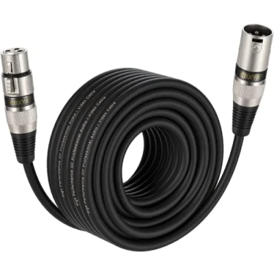 Imagen de EBXYA Cable XLR de micrófono 15M macho a hembra 3PIN equilibrado Cables conexión DMX
