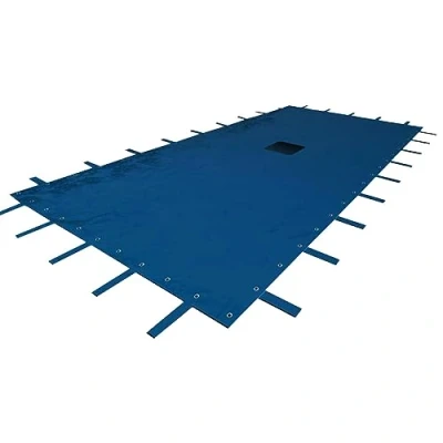 Imagen de TERRE JARDIN Lona Rectangular para Piscina Cubiertas Impermeables Piscinas Toldo Amovible Cubierta Protectora 140 g/m² con Red de Drenaje Central Anti UV Ojales Incluidos