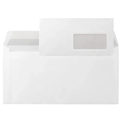 Imagen de Sobre liderpapel n.3 blanco din americano ventana derecha 110x220mm tira de silicona system open caja 500 unidad