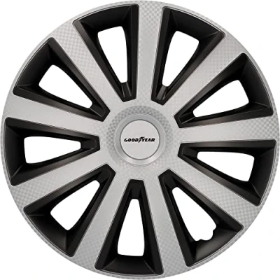 Imagen de GOODYEAR Memphis Carbon Tapacubos para Coche (4 Unidades, 35 cm), Color Negro y Plateado
