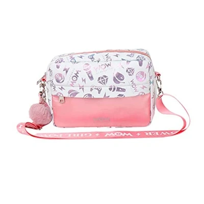 Imagen de WOW Generation Bolso con Correa Ajustable Diseño Moderno Efectos Metálicos, Pompón Decorativo, Amplio Espacio de Almacenamiento Cremallera, Ideal para Regalar