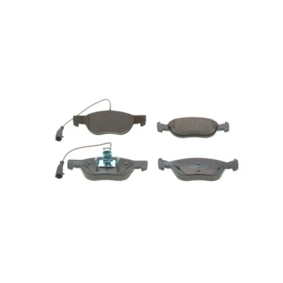 Imagen de BOSCH 0 986 424 510 Juego de pastillas freno Low Metallic con sensor desgaste incorporado clip émbolo, Chapa antichirridos