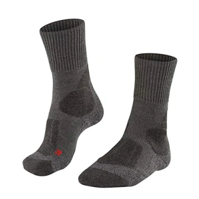 Imagen de FALKE TK1 Adventure M SO lana hilo funcional anti ampollas gruesa 1 par, Calcetines para senderismo Hombre, Gris (Asphalt Melange 3180), 46 48