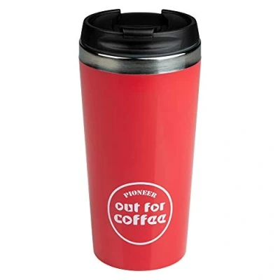 Imagen de Pioneer Out for Coffee Taza de Viaje, 420ml, Acero Inoxidable, Rojo