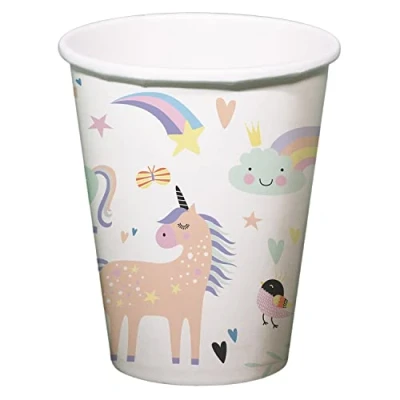 Imagen de Folat Tazas Unicorns &amp; Rainbows 250ml 6 piezas, multicolor (68343)