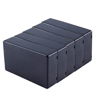 Imagen de Yosoo 5 cajas de conexiones impermeables 100 x 60 25 mm, cubierta plástico negro, caja instrumentos para proyectos electrónicos, potencia