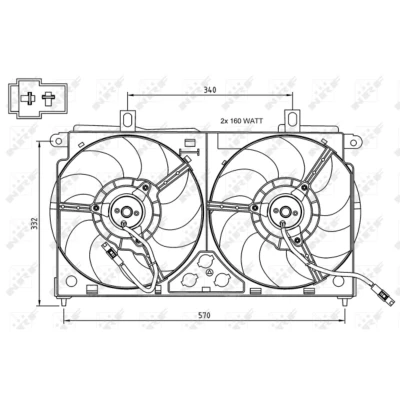 Imagen de NRF 47048 ventilador de radiador 320 12 150/150 sin bastidor (armazón), unidad control CITROËN: Saxo Hatchback
