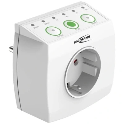 Imagen de ANSMANN enchufe de ahorro energía AES1.3 Temporizador con para reducir el consumo en espera, potencia máxima 3680 W/16 A, fácil usar