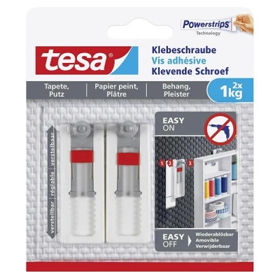 Imagen de tesa Tornillo adhesivo ajustable para papel pintado y yeso 1 kg