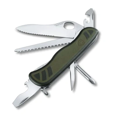 Imagen de VICTORINOX Navaja suiza de bolsillo Trailmaster, grande, 10 funciones, multiherramienta con hoja para una mano, abrelatas, destornillador, verde/negro