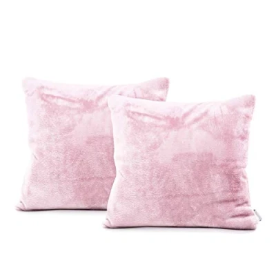 Imagen de DecoKing 57612 2 Fundas de Almohada 45 x cm Microfibra Cremallera Forro Polar Rosa Claro Mic