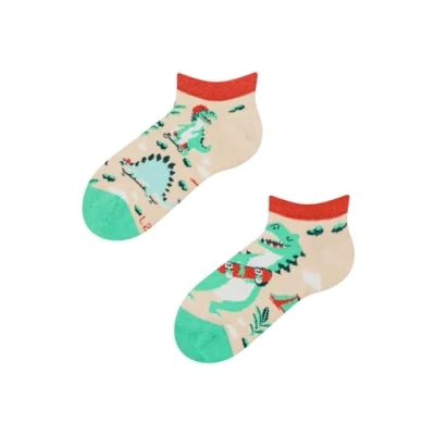 Imagen de Dedoles Calcetines Unisex Hombre Mujer y Niños Algodón muchos diseños divertidos Fútbol diferente izquierda derecha, color: Turquesa, diseño: Skatepark de los dinosaurios (tobilleros), tamaño: 27 30