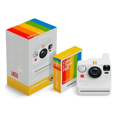 Imagen de Polaroid Now+ Gen 3 cámara instantánea con conexión Bluetooth Paquete de + película en Color (16 Fotos) Blanco (6563)