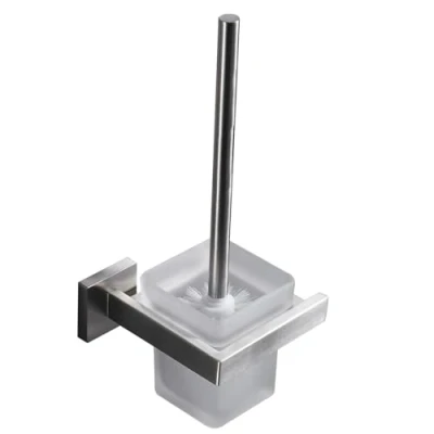 Imagen de Kelelife Escobilla WC, de Baño Pared, Cepillado/Mate, Acero Inoxidable y Vidrio