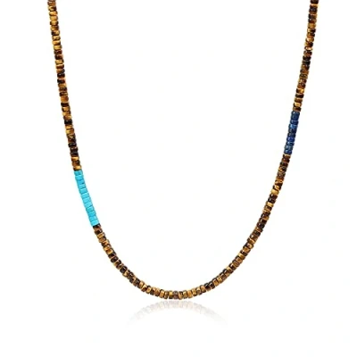 Imagen de COAI Collar de Hombre y Mujer con Cuentas Heishi Ojo Tigre 50cm