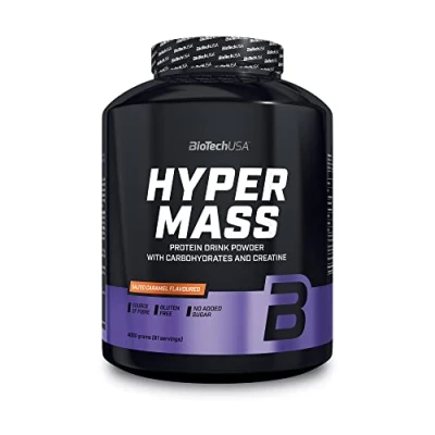 Imagen de BioTechUSA Hyper Mass Gainer con Carbohidratos y Mezcla de Proteínas Creatina Micronizada Sin Gluten, 4 kg, Caramelo salado