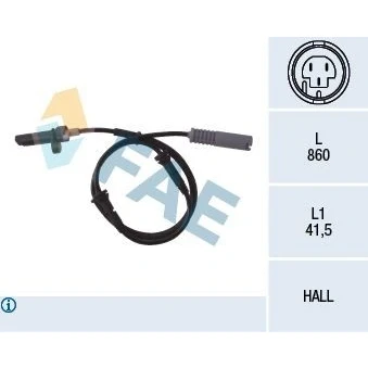 Imagen de FAE 78009 Sensor de ABS Eje trasero, ambos lados Hall 2 860 BMW: 5 Berlina