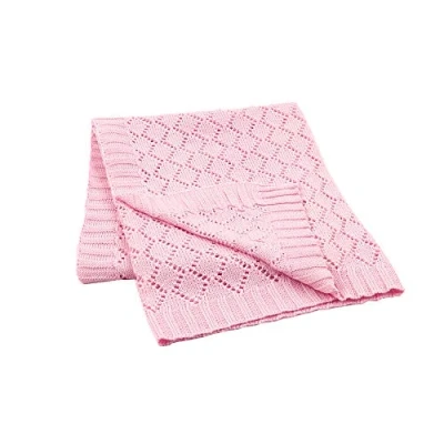 Imagen de Manta de Punto para Bebé Recién Nacido, Odot Suave y Cálida Crochet Cobija Toalla Cama Niños Swaddle Bebe Cuna, Cochecito Silla Paseo (80x100cm,Rosado)