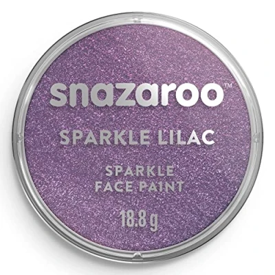 Imagen de Snazaroo Pintura facial y corporal, 18 ml, color lila nacarado, profesional a base de agua, pastilla aquacolor individual para adultos, niños efectos especiales
