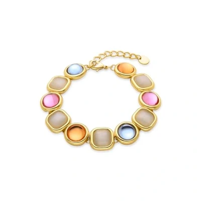Imagen de LUXENTER Pulsera de Cristal Multicolor acabada en oro amarillo 18K Mantis