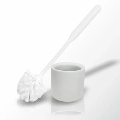 Imagen de York Cepillo con Soporte para Limpieza de Inodoro Hotel, hostal, pensión, Restaurante, Moderno, Blanco, 35 x 11 cm, 90% gránulos reciclados, tamaño estándar