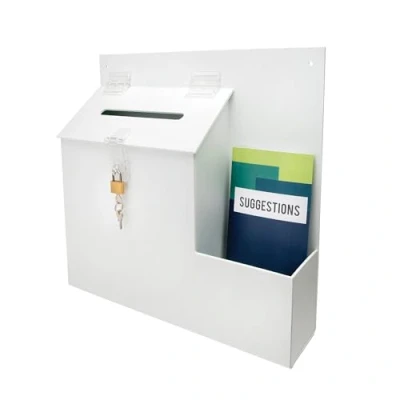 Imagen de Deflect o Suggestion Box Buzón con dos compartimentos, blanco