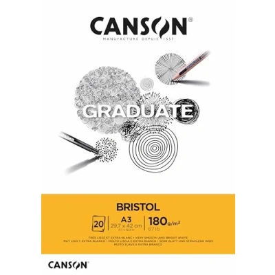 Imagen de Canson Graduate Bristol Extraliso 180g Bloc Encolado A3 20H