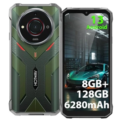 Imagen de HOTWAV T7S 2025 Moviles Resistentes, Batería 6280mAh, 8GB+128GB/2TB Móvil Rugerizado, 6.52&quot; HD+ Pantalla, Android 13 Movil Antigolpes, 8MP+21MP Cámara, IP68IP69K, Dual SIM 4G/OTG/GPS/Face ID Verde