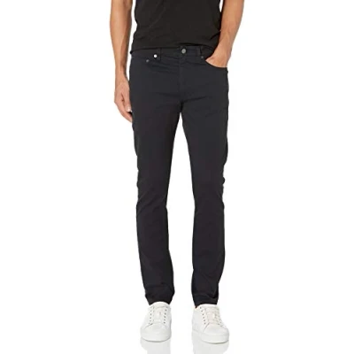 Imagen de Amazon Essentials Pantalón de Sarga Elástico con 5 Bolsillos y Ajuste Ceñido Hombre, Negro, 35W / 34L