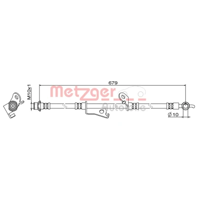 Imagen de METZGER 4111887 Latiguillos de Freno Eje delantero, derecha 679 TOYOTA: RAV4 IV SUV