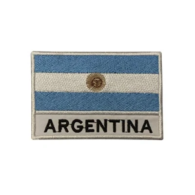 Imagen de Bandera Nacional de Argentina bordada Hierro en Coser Parche Insignia para Ropa etc. 9 X 6 cm